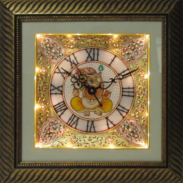 Lifestyle craft titled 'Marble Wall Clock 3', 15x15x2 inches, by artist Ecraft India on Marble