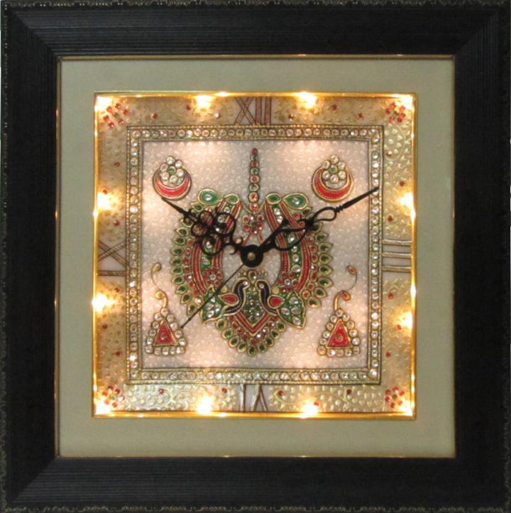 Lifestyle craft titled 'Marble Wall Clock 4', 15x15x2 inches, by artist Ecraft India on Marble