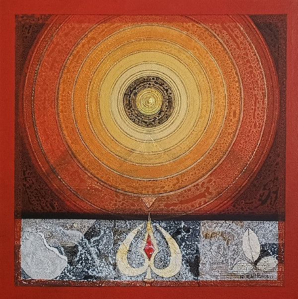 meditation acrylic painting titled 'Meditation 260', 18x18 inch, by artist Nilesh Nikam on Canvas