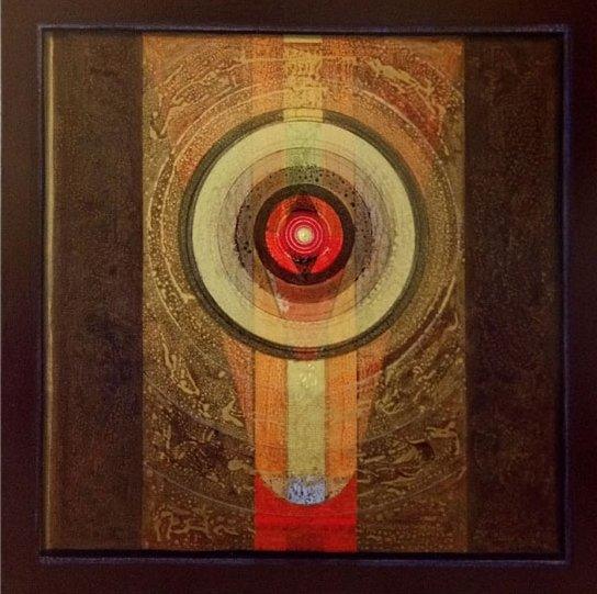 Abstract acrylic painting titled 'Meditation 5', 30x30 inches, by artist Nilesh Nikam on Canvas