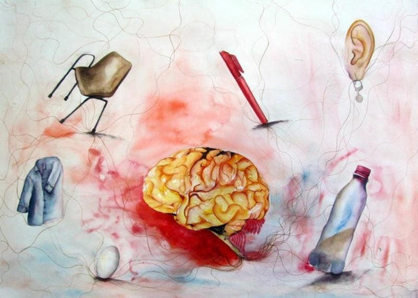 contemporary watercolor painting titled 'Mental Retardness', 24x30 inches, by artist Pranita Das on Paper