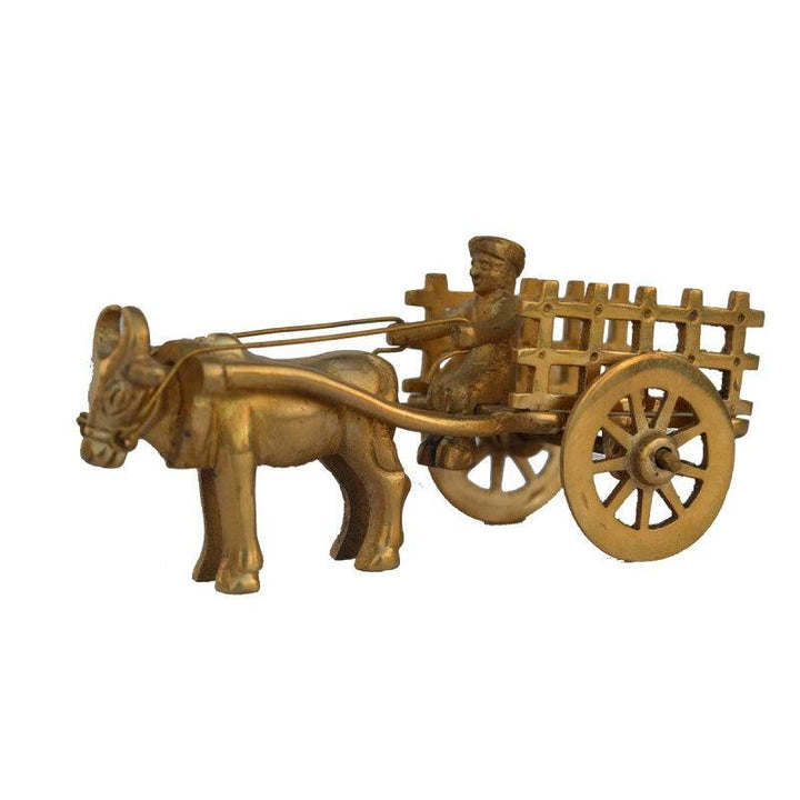 Animals craft titled 'Metal Cow Cart', 2x5x2 inches, by artist E Craft on Brass