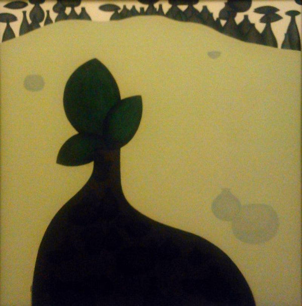 contemporary acrylic painting titled 'Money Plant 1', 36x36 inches, by artist Pravin Shinde on Canvas