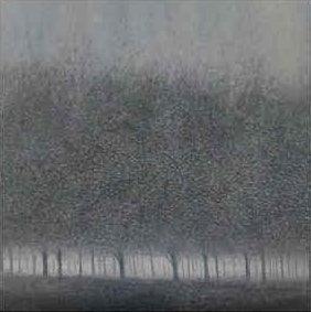 Nature oil painting titled 'Monsoon Grey', 20x20 inches, by artist Pardeep Singh on Canvas