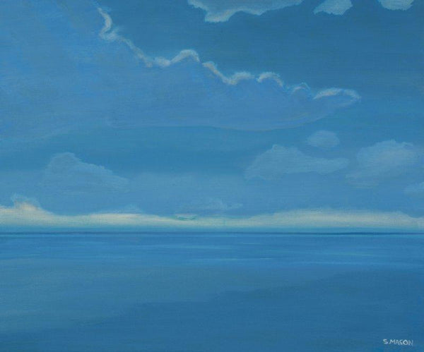 Seascape oil painting titled 'Moonlight', 24x20 inches, by artist SIMON MASON on Canvas