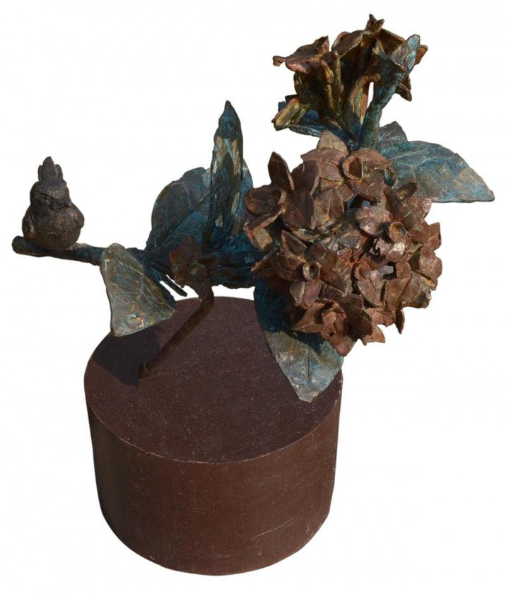 Still-life sculpture titled 'Morning Story', 15x12x10 inches, by artist Atish Mukherjee on Bronze