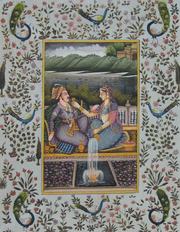 Figurative mughal traditional art titled 'Mughal', 10x8 inches, by artist E Craft on Paper