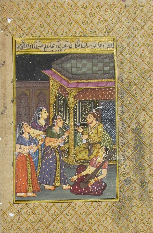 Figurative mughal traditional art titled 'Mughal Painting', 8x6 inches, by artist Unknown on Paper