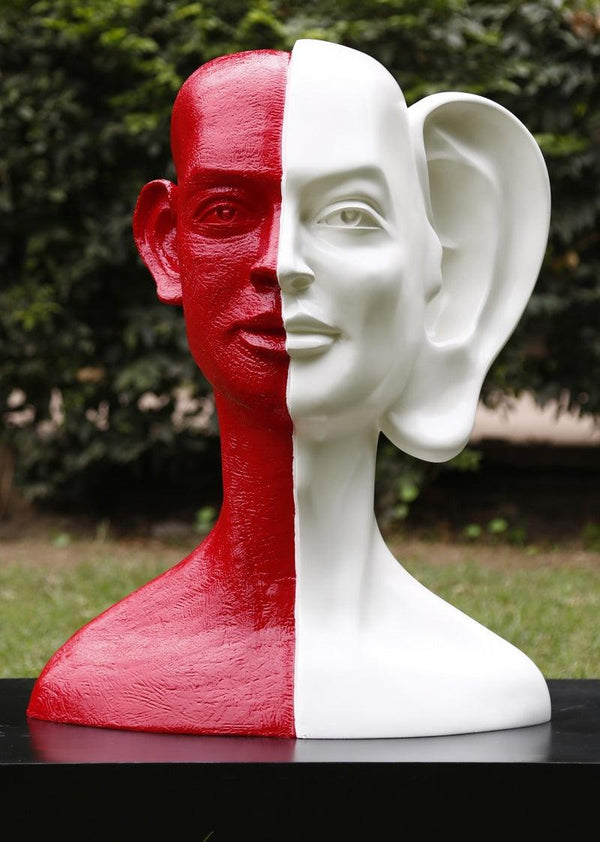 Figurative sculpture titled 'My Voice 4', 20x13x24 inches, by artist Vivek Kumar on Fiberglass