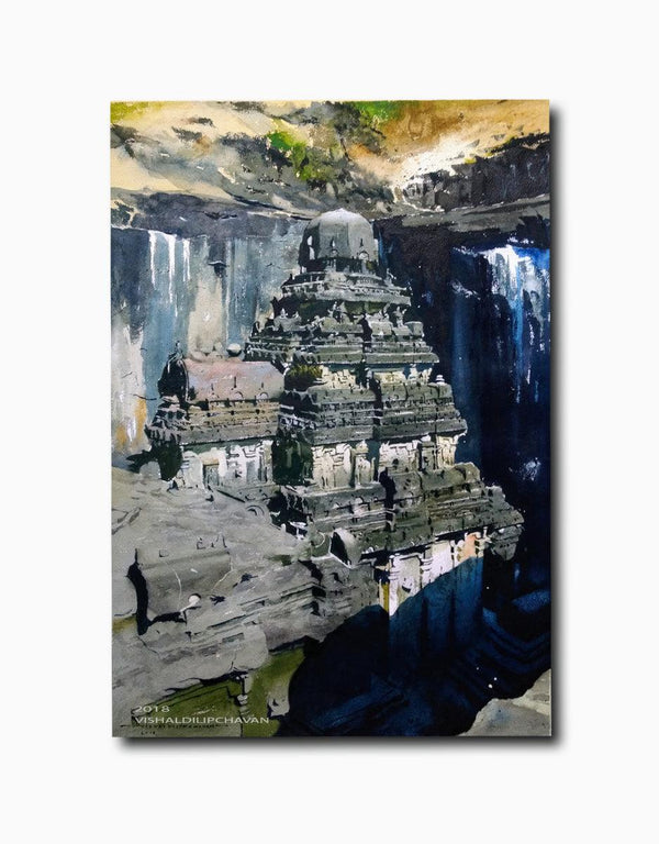 Place watercolor painting titled 'Mystery Of India', 27x19 inches, by artist Vishal Chavan on Paper