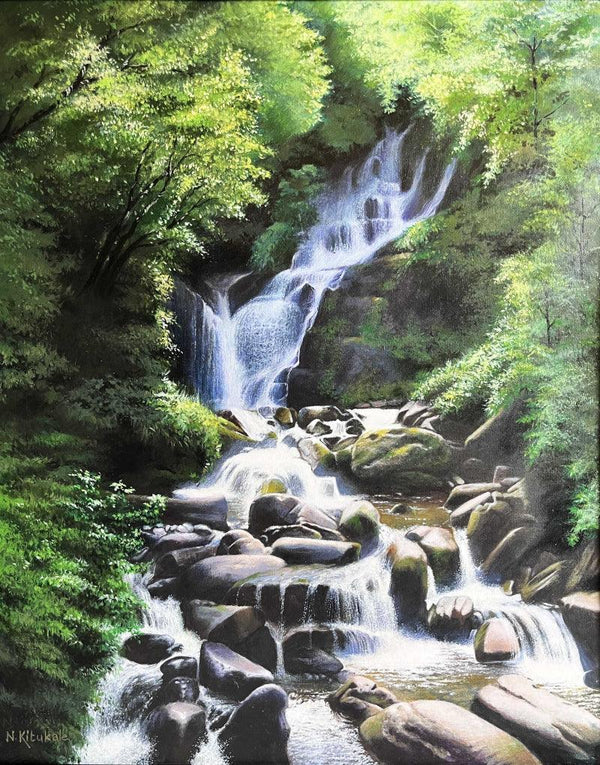 Nature acrylic painting titled 'Nature Alchemy', 30x24 inches, by artist Nitin Kitukale on Canvas