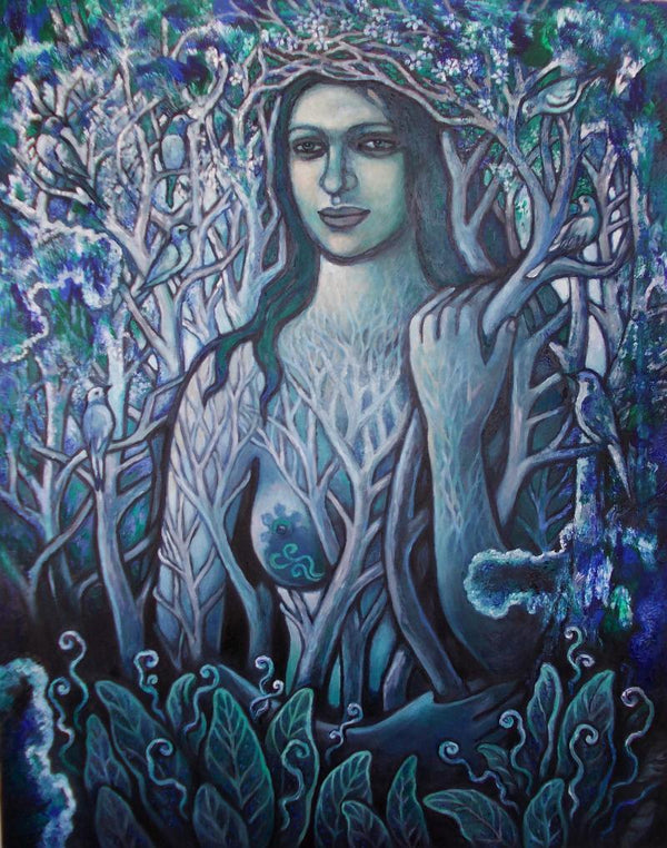 Figurative oil painting titled 'Nature Of Beauty2', 38x30 inches, by artist Rupchand Kundu on Canvas