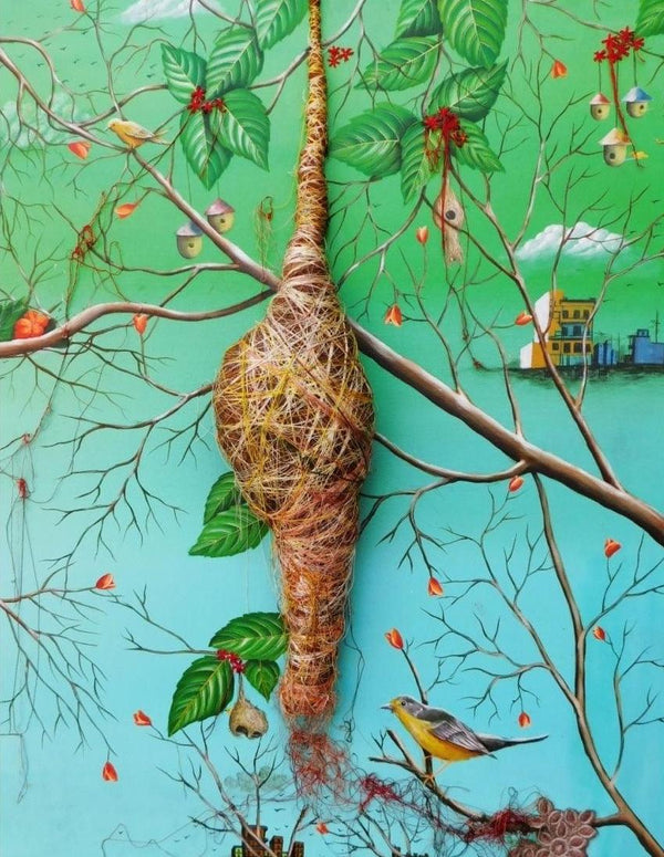 Animals 3d painting titled 'Nature Womb', 30x24 inches, by artist Pranita Das on Canvas