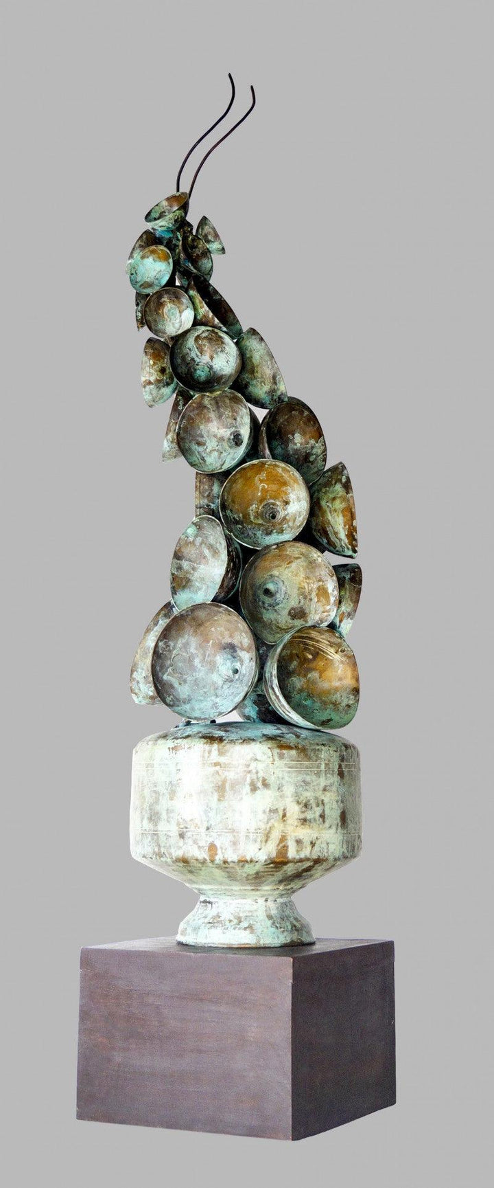 Nature sculpture titled 'Navprabhat', 39x22x22 inches, by artist Rajeev Ranjan on Brass