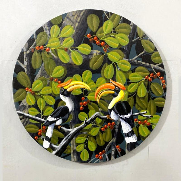 Animals acrylic painting titled 'New Blooming Series 2', 24x24 inches, by artist Varghese Kalathil on Canvas