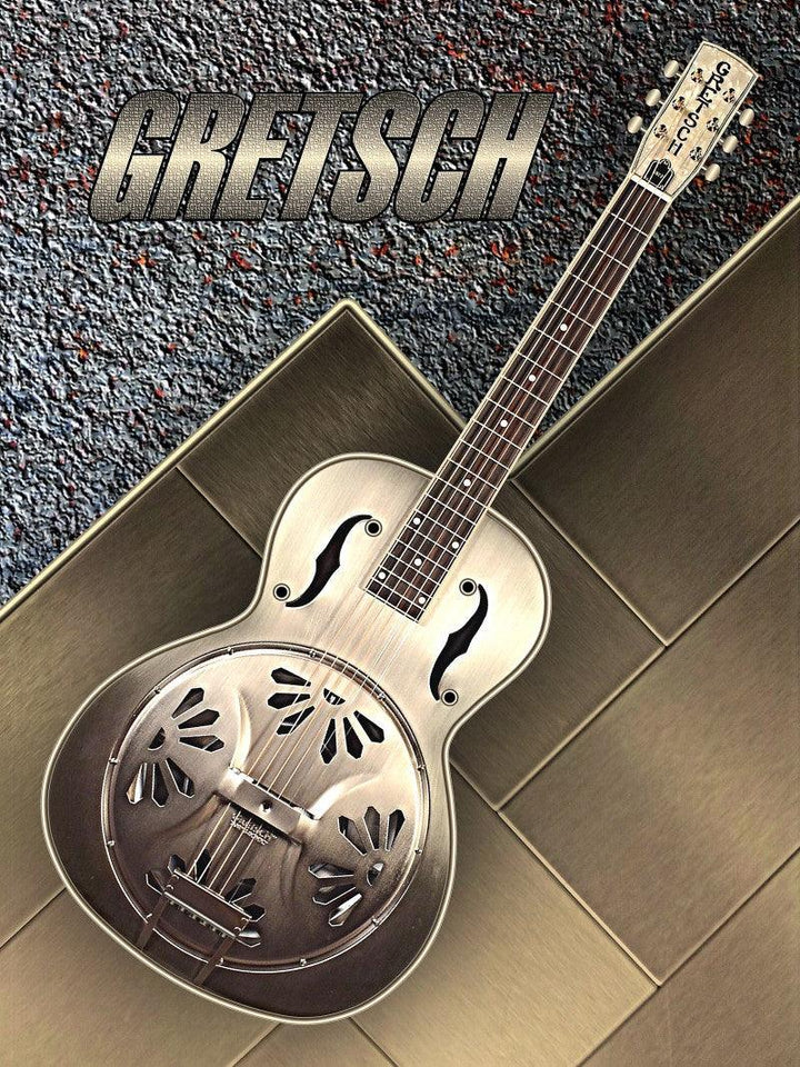 Music photography titled 'Old Gretsch Acoustic Resonator', 15x11 inches, by artist Shavit Mason on