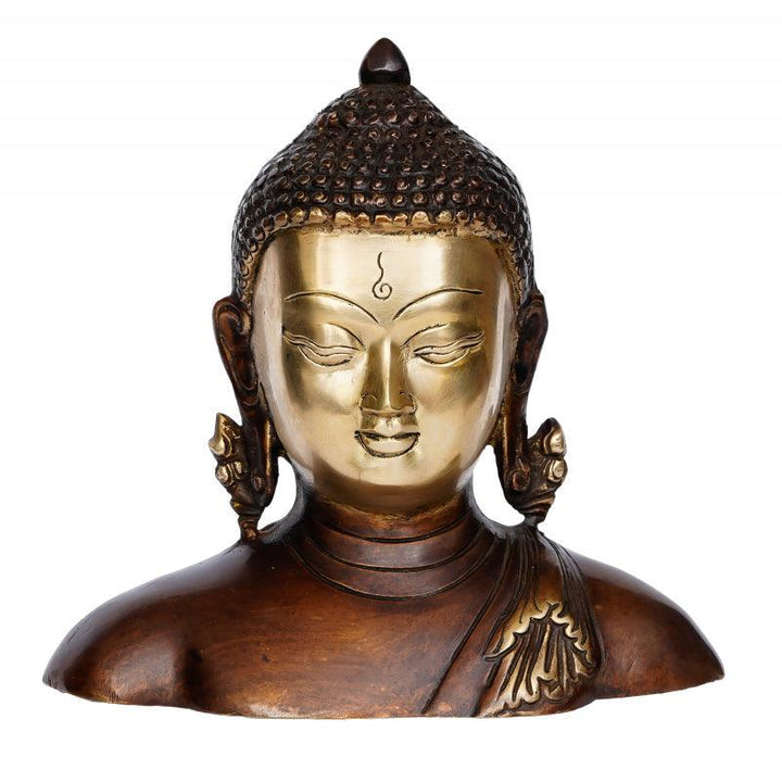 Religious handicraft titled 'One Meditating Buddha', 6x7x3 inches, by artist Brass Handicrafts on Brass