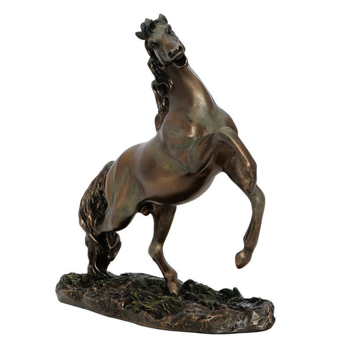 Animals handicraft titled 'One Running Horse', 6x6x2 inches, by artist Brass Handicrafts on Polyresin, Bronze