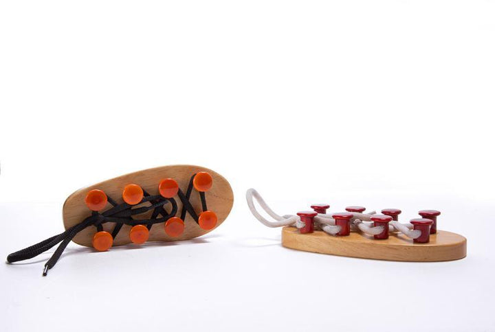 Toys craft titled 'Oody Shoes Educational Wooden Toy', 6x3x1 inches, by artist Vijay Pathi on wood