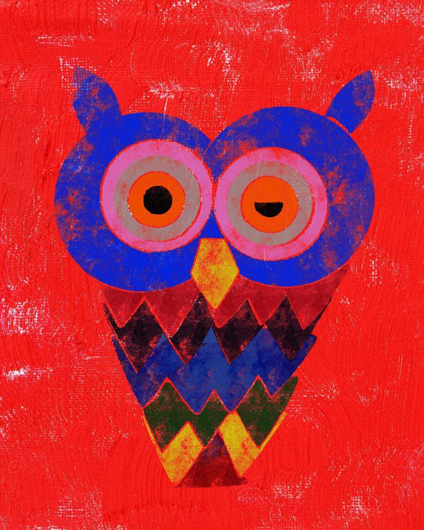 Animals Digital Painting digital art titled 'Owl', 24x20 inches, by artist Suraj Lazar on canvas