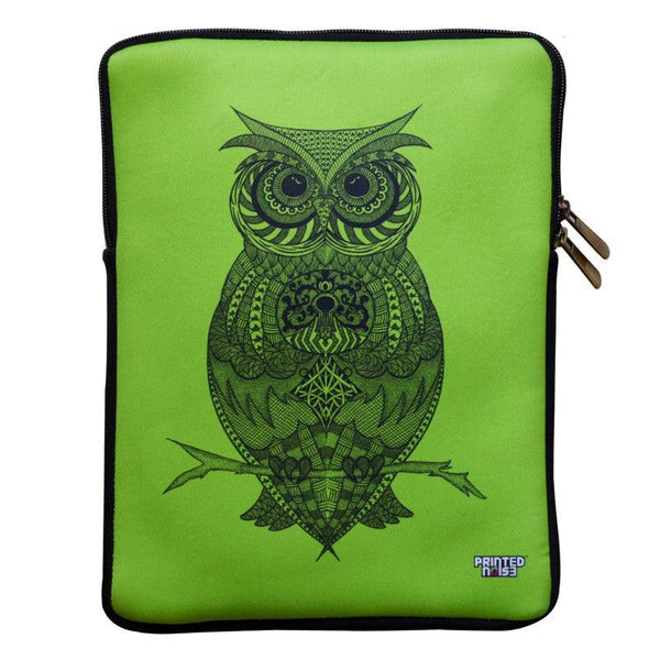 Lifestyle craft titled 'Owl iPad Sleeve', 8x11 inches, by artist Sejal M on Neoprene