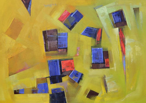 Abstract acrylic painting titled 'Painting 12', 22x32 inches, by artist Tejas Danej on Canvas