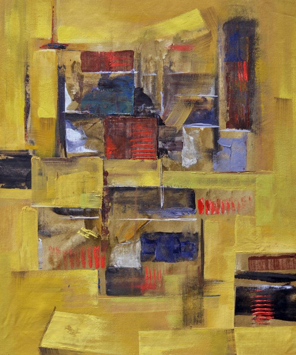 Abstract acrylic painting titled 'Painting 14', 27x23 inches, by artist Tejas Danej on Canvas