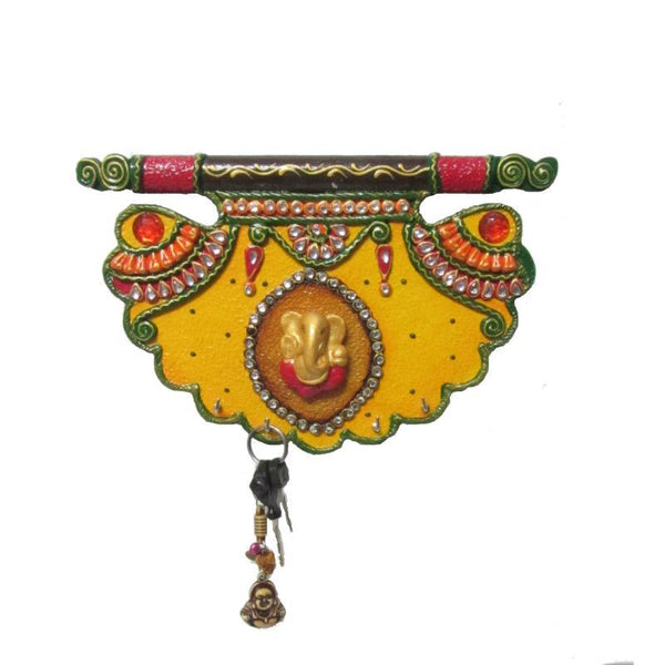 Lifestyle craft titled 'Pankhi Key Hanger', 8x12x1 inches, by artist Ecraft India on Paper