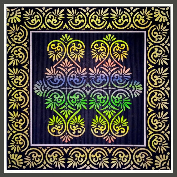 pattern postercolor painting titled 'Paper Cut Design', 19x19 inches, by artist V Pugalenthi on Paper