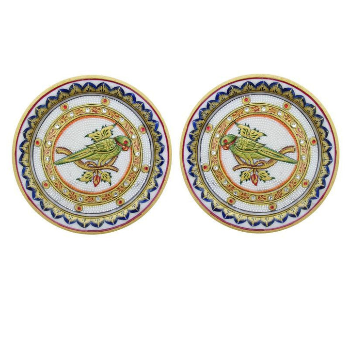 Parrot Pair Plates by Ecraft India | ArtZolo.com