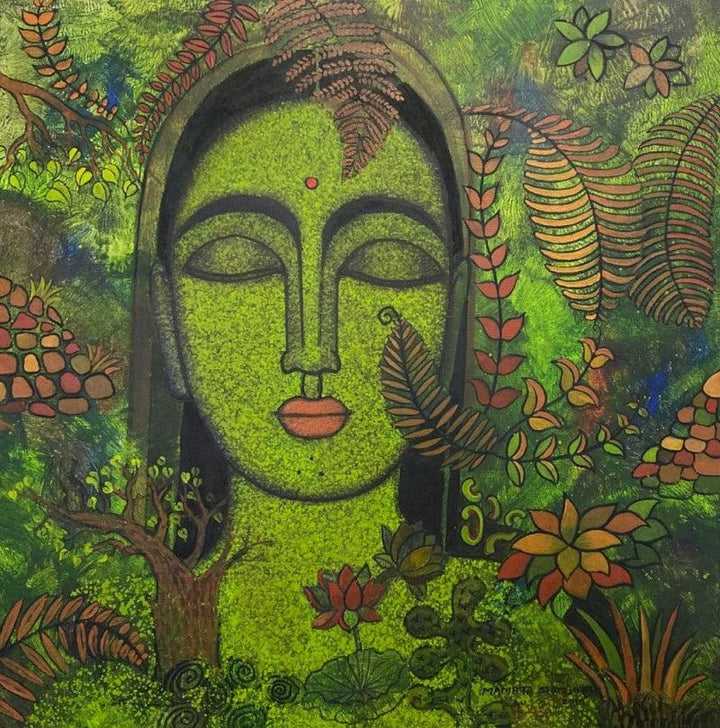 Figurative acrylic painting titled 'Peace Of Nature', 30x30 inches, by artist Mamta Mondkar on Canvas