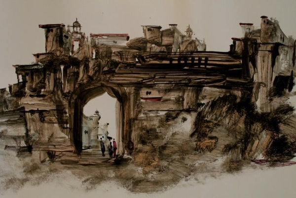 Place watercolor painting titled 'Place 1', 22x14 inches, by artist AYAAN GROUP on Paper