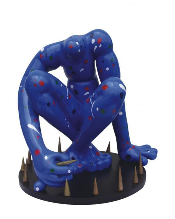 Figurative sculpture titled 'Play With Pins', 26x26x26 inches, by artist Jayanta Bhattacharya on Mixedmedia