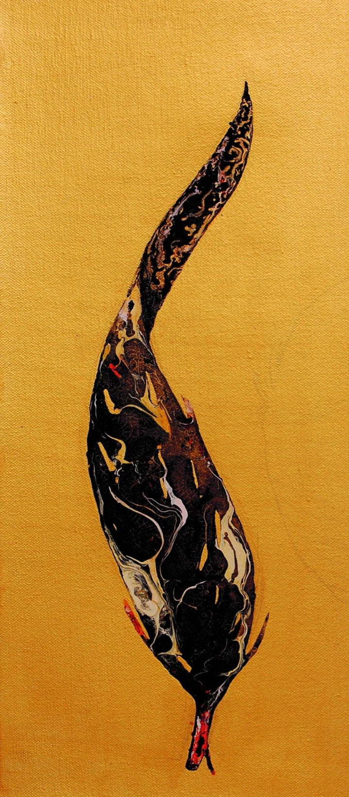 Nature acrylic painting titled 'Plumage Evolution 5', 23x14 inches, by artist Raosaheb Gagre on Canvas