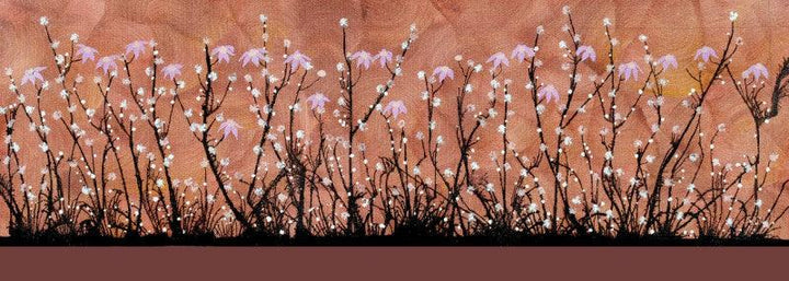 Nature acrylic painting titled 'Poppies Blossom', 12x31 inches, by artist Sumit Mehndiratta on Canvas