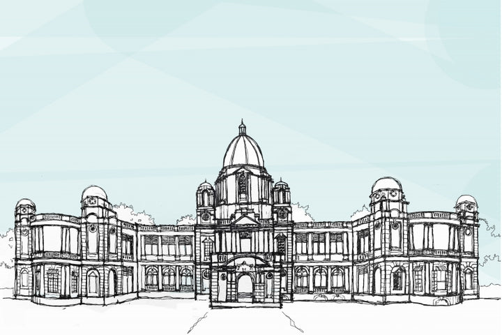 Print Digital Art titled 'Pratap Vilas Palace Baroda', on Canvas by artist Shivani Pikle