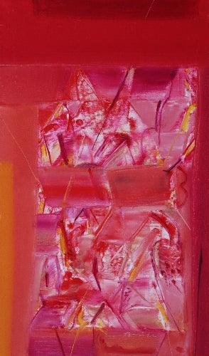 Abstract oil painting titled 'Pratiti 3', 30x18 inches, by artist Vikas Joshi on Canvas