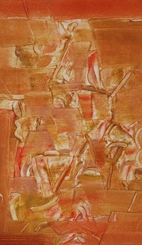 Abstract oil painting titled 'Pratiti 5', 30x18 inches, by artist Vikas Joshi on Canvas