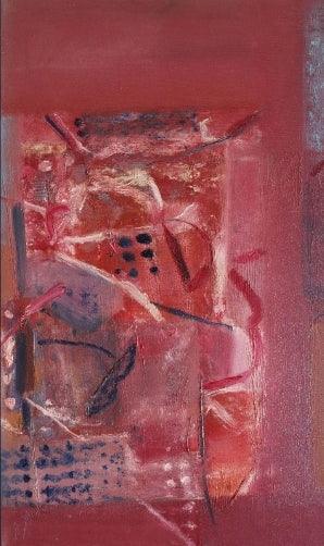 Abstract oil painting titled 'Pratiti 8', 30x18 inches, by artist Vikas Joshi on Canvas