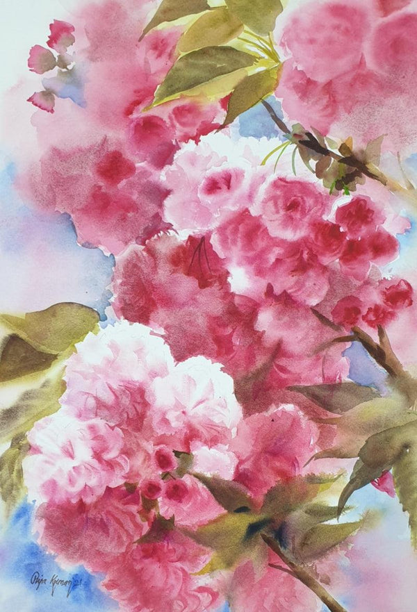 Nature watercolor painting titled 'Prosper', 22x15 inches, by artist Puja Kumar on Paper