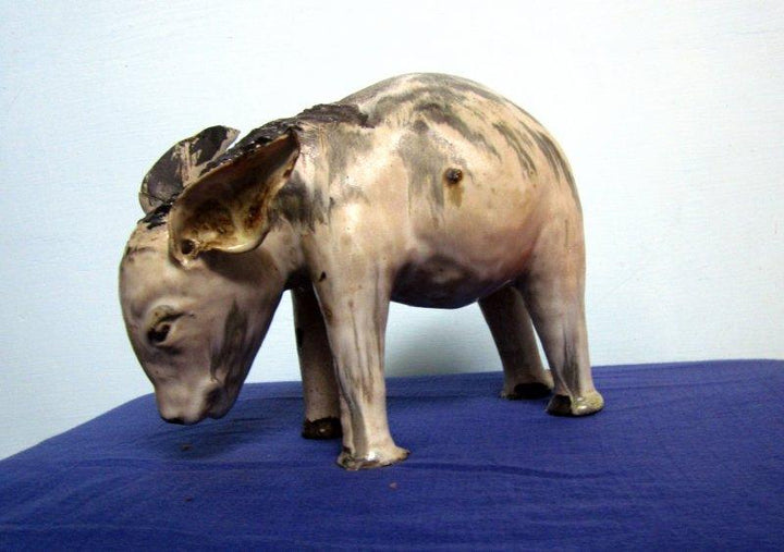 Animals ceramic titled 'Puggy a animal', 10x13x6 inches, by artist DULAL CHANDRA MANNA on Ceramic