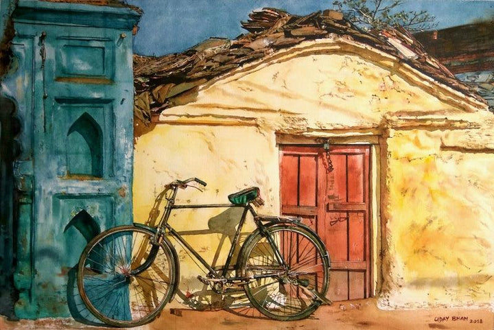 contemporary watercolor painting titled 'Pure Radiance', 22x15 inches, by artist Dr.uday Bhan on paper