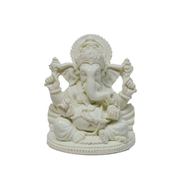 Religious craft titled 'Pure White Spritual Lord Ganesha', 4x3x3 inches, by artist E Craft on Synthetic Fiber