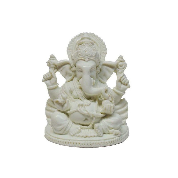 Religious craft titled 'Pure White Spritual Lord Ganesha', 4x3x3 inches, by artist E Craft on Synthetic Fiber