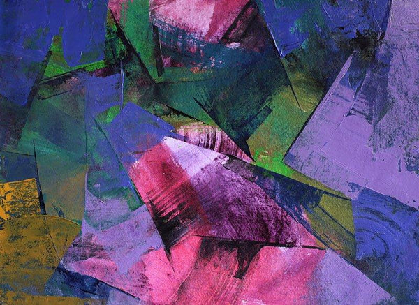 Abstract acrylic painting titled 'Purple Abstract', 14x20 inches, by artist Siddhesh Rane on Paper