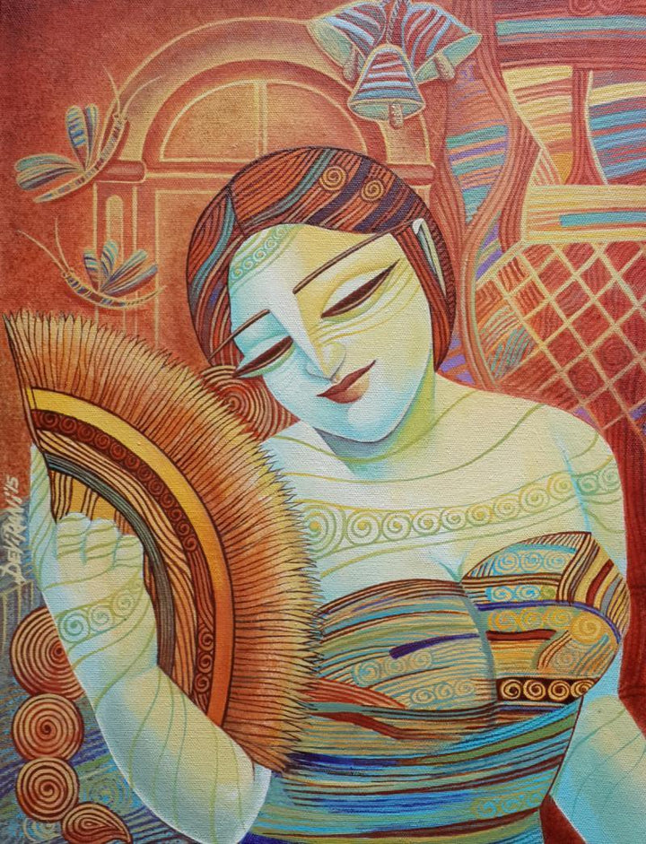 Figurative acrylic painting titled 'Queen V', 12x16 inches, by artist DEVIRANI DASGUPTA on Canvas