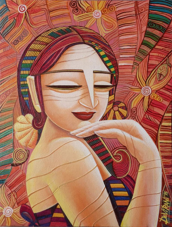 Figurative acrylic painting titled 'Queen VII', 12x16 inches, by artist DEVIRANI DASGUPTA on Canvas