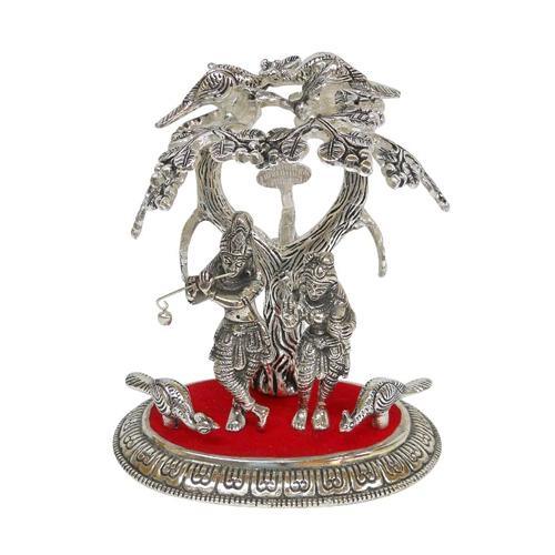 Lifestyle craft titled 'Radha Kishan Tree', 9x7 inches, by artist Art Street on Metal