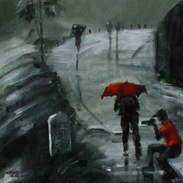 Scenic acrylic painting titled 'Rain Click II', 36x24 inches, by artist Mopasang Valath on Canvas