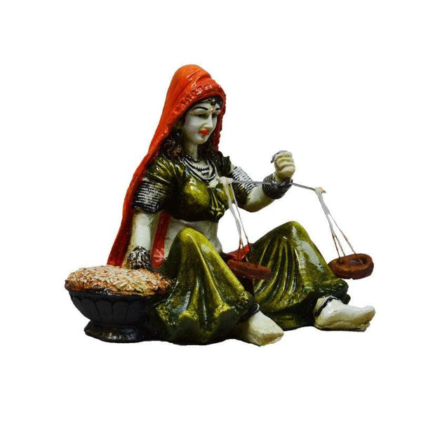 Lifestyle craft titled 'Rajasthani Lady Statue', 5x7x5 inches, by artist E Craft on Synthetic Fiber